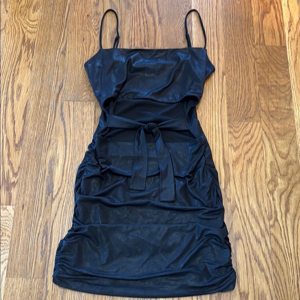 Lucy in the Sky Black Dress with midriff opening.